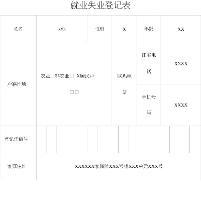 济南失业登记表如何填写内容